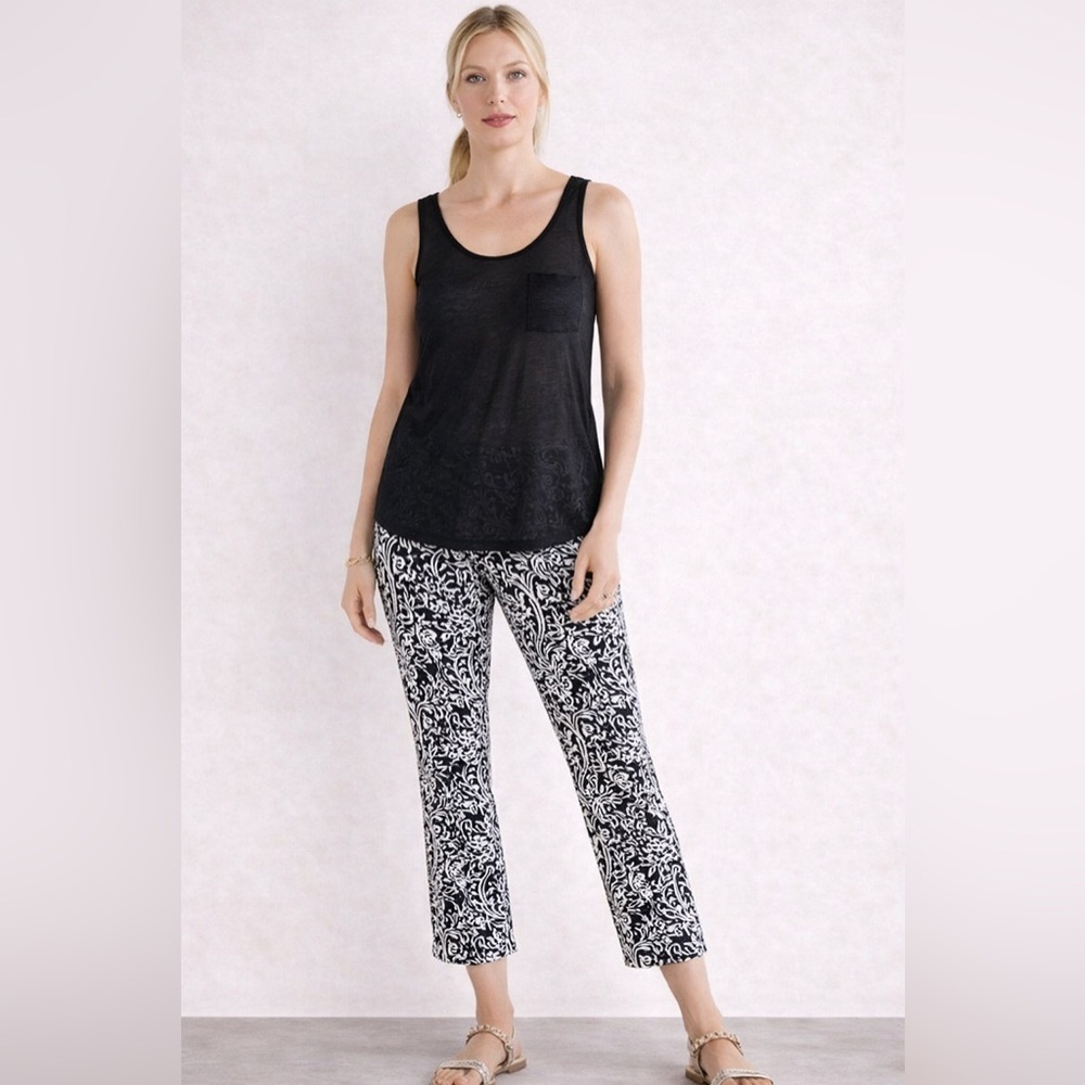Michelle Black Pocket Tank Top New With Tags Size M